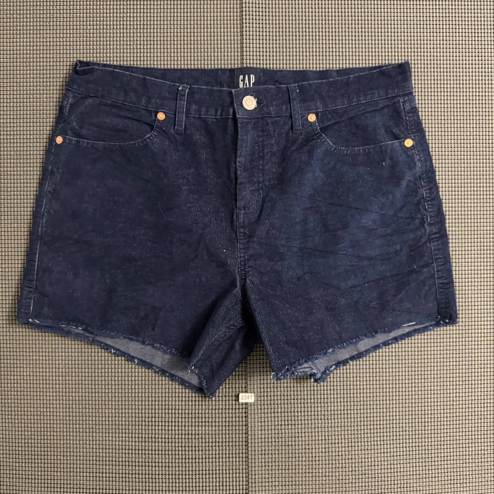Gap Womens Navy Blue Corduroy Raw Hem Cut Off Shorts Size 12